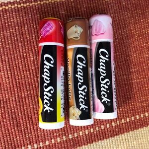 ChapStick Limited Edition Vanilla Latte Strawberry Ice Cotton Lip Balm Set of 3